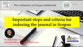 (100% Goal) Step by step preparing young journals to be indexed in Scopus
