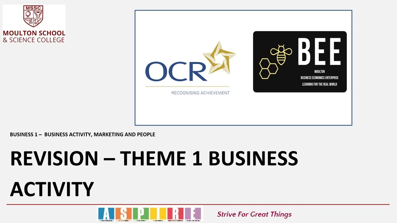 BUSINESS ACTIVITY REVISION - OCR GCSE BUSINESS 2024