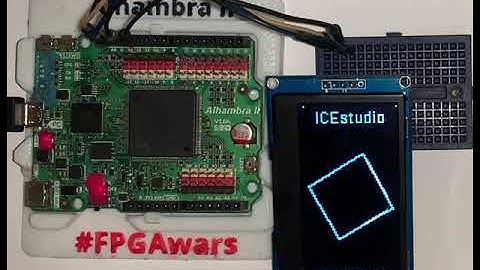 Spinning square OLED FPGA #Icestudio #FPGAwars