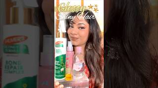 Korean Glass Hair Routine for Mirror Shine At Home #haircare #shorts