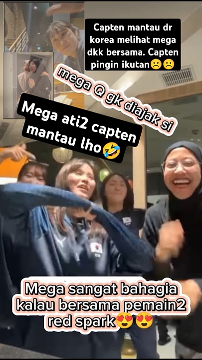 Mega bersama bocil Red spark. capten mantau dr korea pingin ikutan🥰. #megawati #redsparks