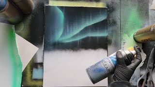 Northern Lights Spray Paint Class and Tutorial