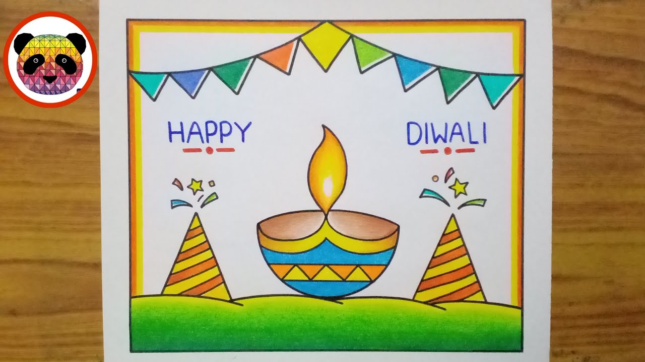 Diwali Scene Drawing - Easy step by step video for kids - Baalkala-demhanvico.com.vn