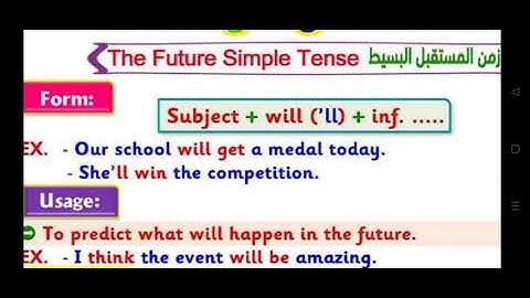 شرح المستقبل البسيط unit 1 كونكت بلس الصف الثالث الابتداءى
