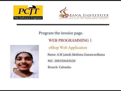 Program the invoice page