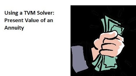 Present Value Annuities: Using the TVM Solver