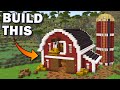 How to build a Minecraft Barn - Easy Red Barn House Tutorial - 1.19 Minecraft Wild Update