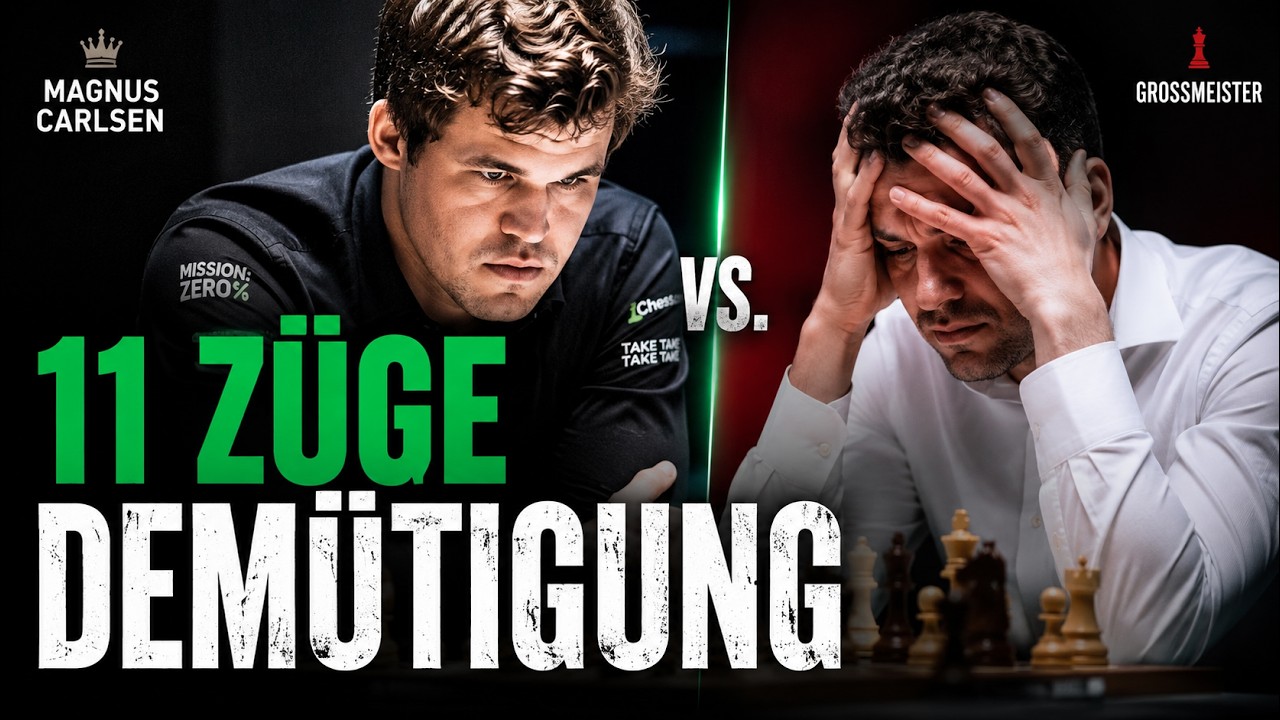 Zerstört in 11 Zügen! Magnus Carlsen demütigt einen Großmeister