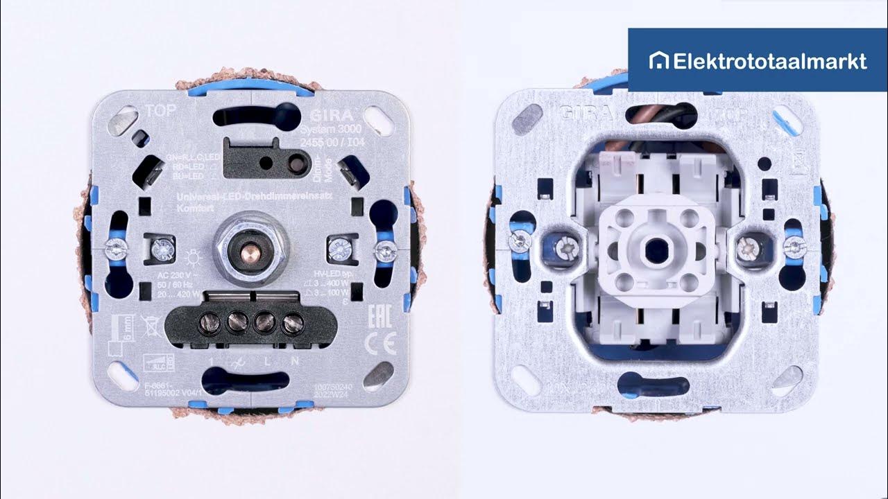 Gira dimmer met pulsdrukker in een hotelschakeling aansluiten Howto