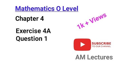D1 Chapter 4 Exercise 4A Q1 | O Level Math  || D1  | Mathematics