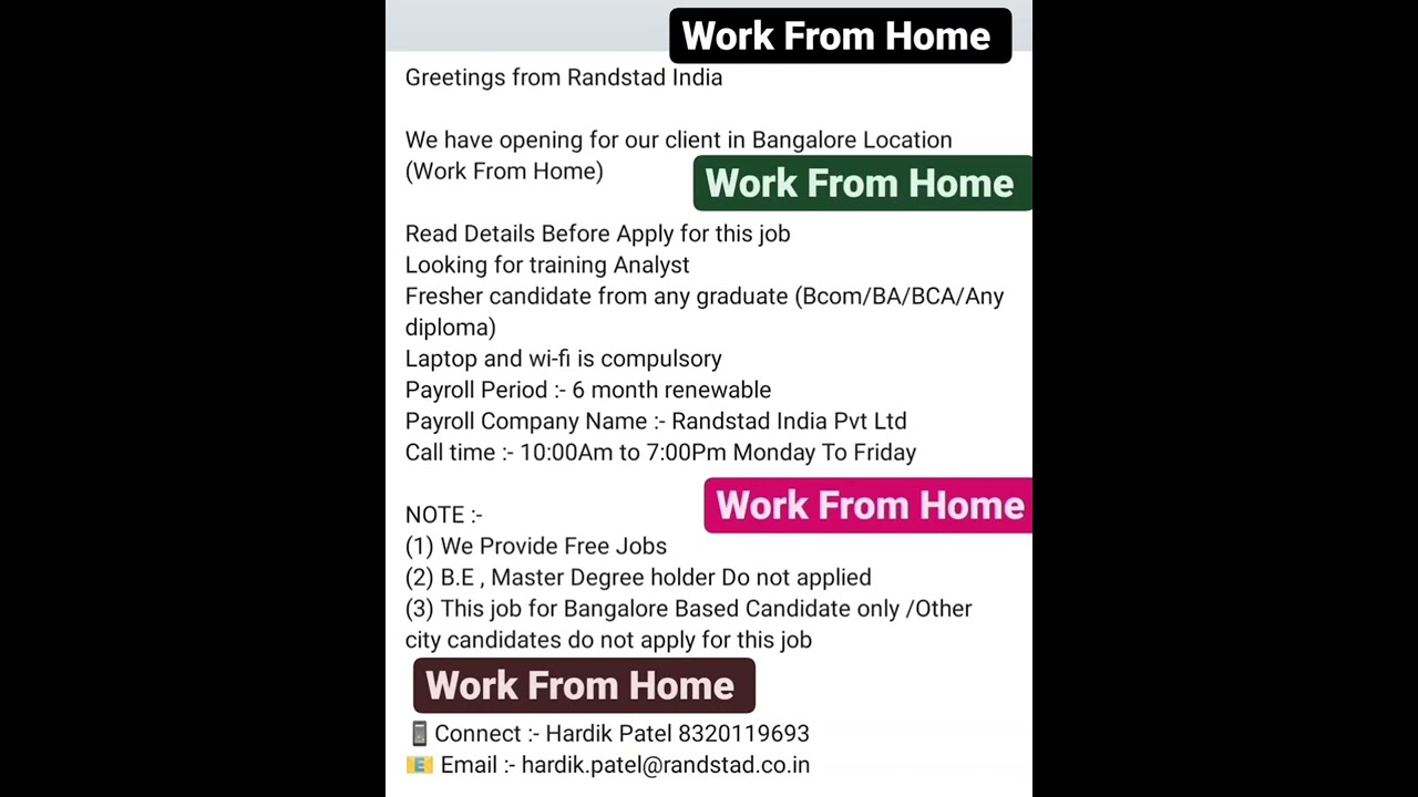 Work From Home Jobs Work From Home Jobs Freshers Job Work From Home
