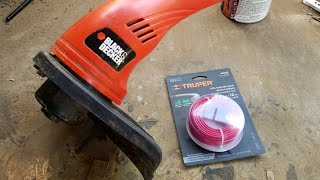 How to PUT the THREAD on an ELECTRIC Brushcutter Trimmer Edger Huira Black and Decker