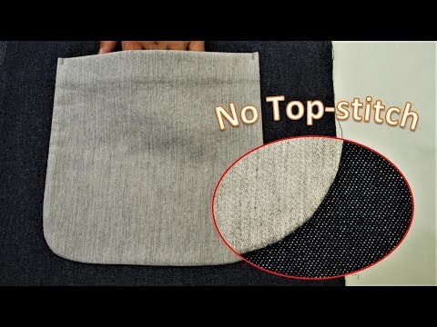 Sewing tips and tricks for a patch pocket (No top-stitch)