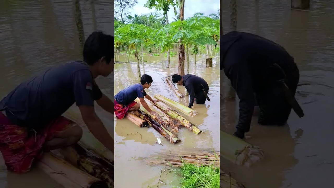 Rumah kebun diterjang banjir abndang luapan air sungai 