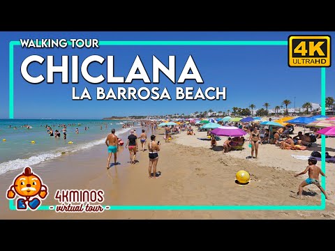 CHICLANA | La Barrosa | 4K UHD | Walking Virtual Tour Spain 2023