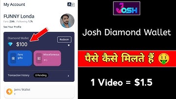 Josh app par diamond kaise milege |Josh wallet|Josh app wallet update|Josh app Earning kaise kare