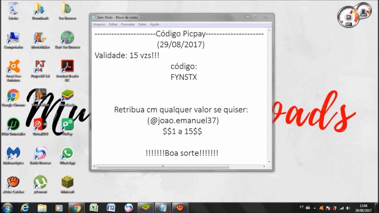 Codigo Promocional Picpay Valido Para Contas Antigas