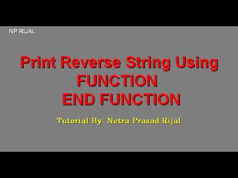 QBASIC In Nepali: Print the REVERSE STRING IN QBASIC USING FUNCTION    END DUNCTION By NP Rijal