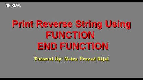 QBASIC In Nepali: Print the REVERSE STRING IN QBASIC USING FUNCTION    END DUNCTION By NP Rijal