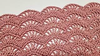 How To Crochet Lacy Stitch For Blankets, Scarfs, and Wraps  Victorian Lace Wave Stitch Tutorial