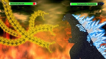 [DC2] Composite Godzilla vs Void Ghidorah | ANIMATION with healthbars