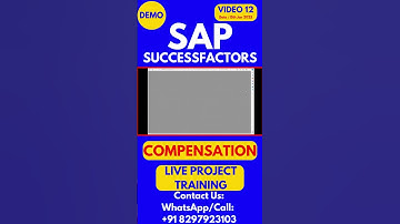 SAP SuccessFactors Compensation Training Online Tutorial Class 12  2025 #sapsuccessfactorstraining