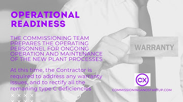 Operational Readiness-  At This Time, What are the Things that the Contractor Needs to Address?