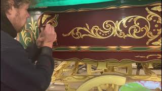 shading around a scroll #gypsy #art #carriage #goldleaf #folkart #gypsyoffroad #handmade