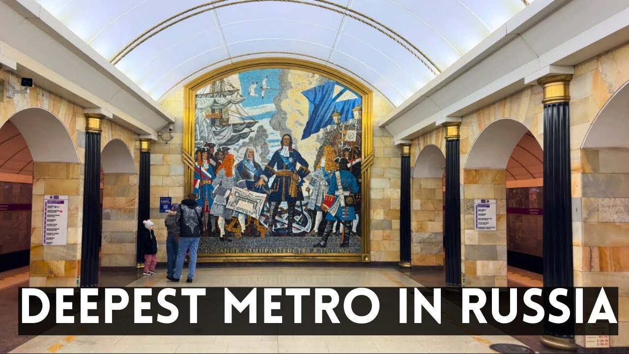 The DEEPEST Metro Station in Russia. ADMIRALTEYSKAYA, St Petersburg