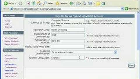The Online Academic Advisor