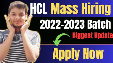 HCL Biggest Hiring 2022-2023 Batch | OFF Campus Job Drive | 2021 | 2022 | 2023 Batch Hiring