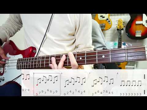 スピッツ/8823（live ver.）の間奏でギターとユニゾンしてるっぽい時のベースフレーズをTAB譜を添えてお送りします