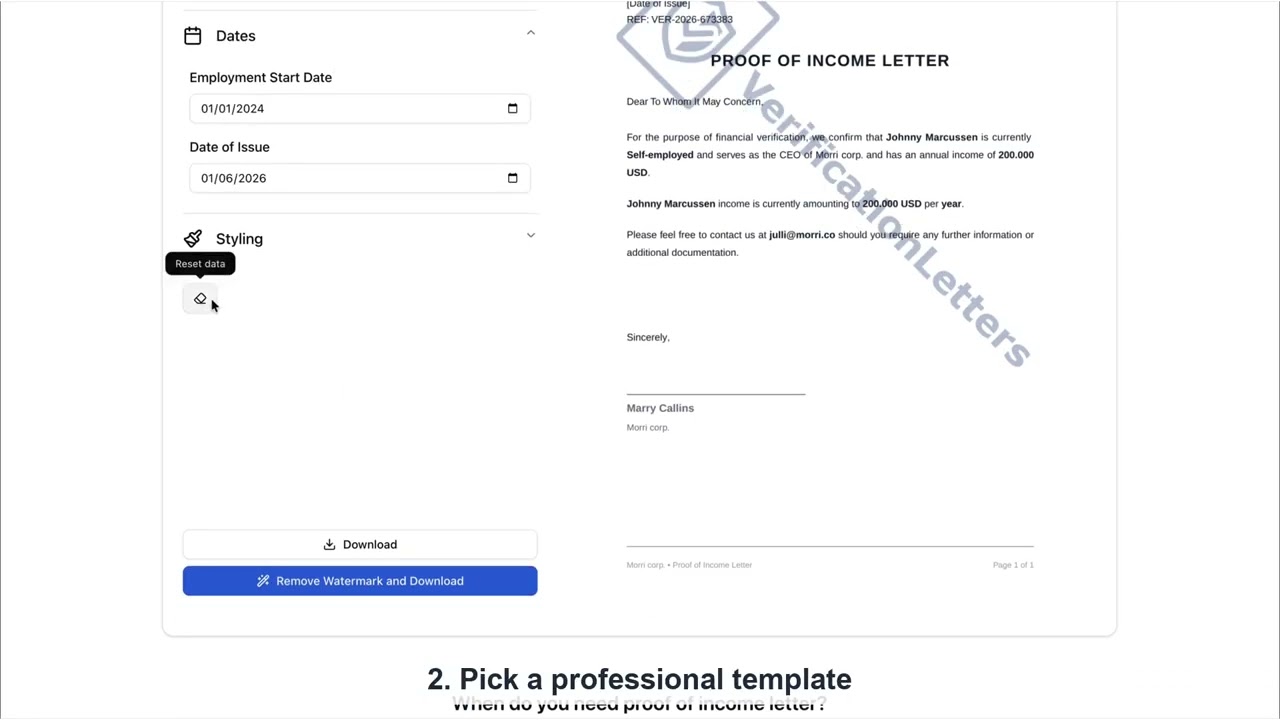 How to Make a Proof of Income Letter (Free, Online) | VerificationLetters