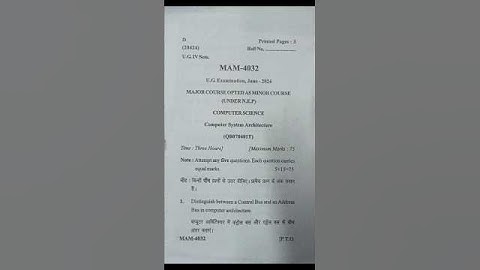 CCSU Meerut | BSC 4th Sem | Major as Minor | Computer Science (QB070401T) | NEP 2020 | PYQ(2024) |📚🔥