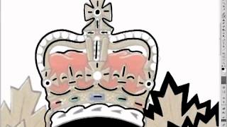 SignTorch Vector Graphics draws a badge in black and white for raster to vector conversion to make a DXF file for cnc machine 