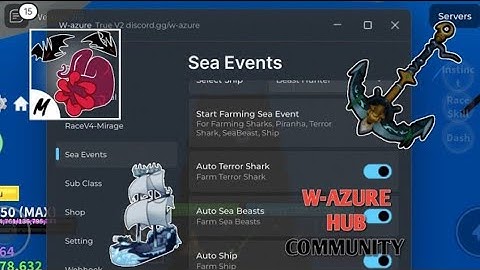 BEST BLOX FRUIT W-AZURE SCRIPT | AUTOFARM SEA EVENTS,AUTO LEVIATHAN AUTO GET SHARK ANCHOR AND MORE!