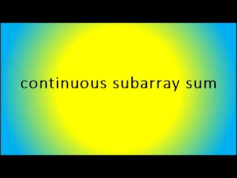 continuous subarray sum