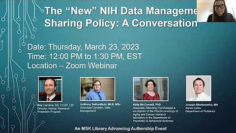 The New NIH Data Management and Sharing Policy: A Conversation