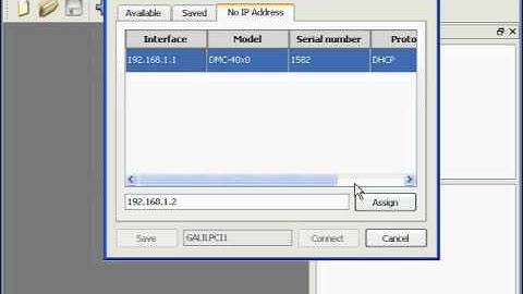 Connecting to a Galil Ethernet Motion Controller