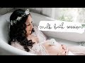 Behind the scenes of my milk bath shoot | 33 weeks pregnant