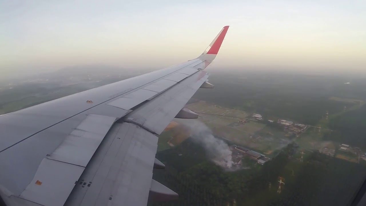 AirAsia A320 AK6413 Landing into Johor Bahru Senai Intl Airport Rwy 16