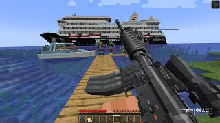 WE Became VILLAGER ARMY and DESTROYED Pillagers Private Warship Using MODERN WEAPONS! 🚁💣