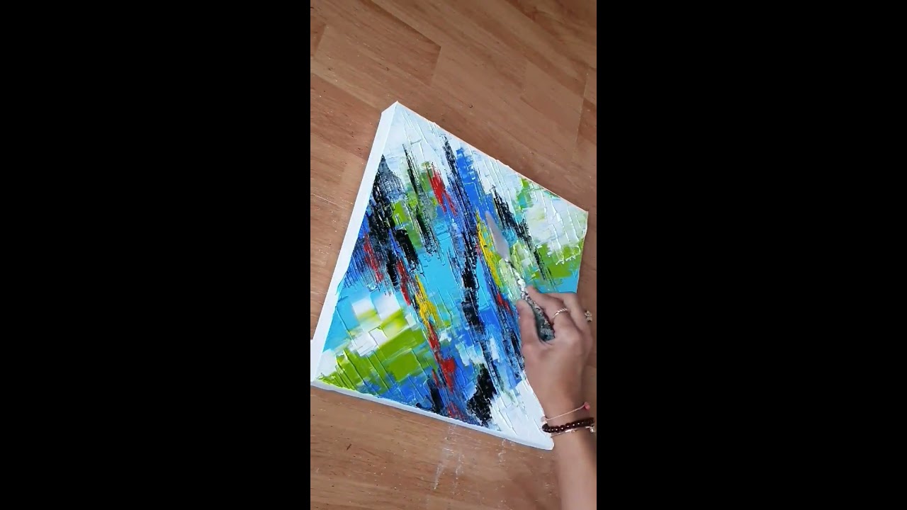  Shorts Shortsvideo Short Art Explore Easy Abstract Acrylic Painting Using Palette Knife