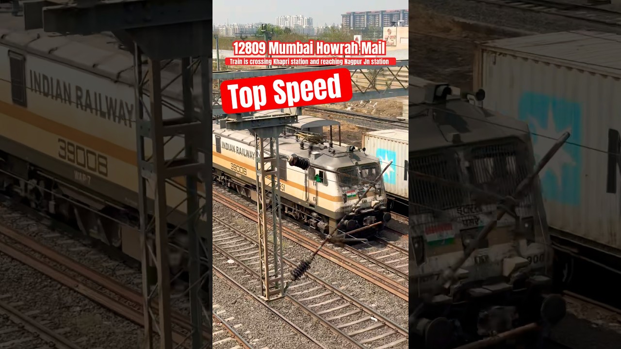12809 Mumbai Howrah Mail | Train is crossing Khapri station and reaching Nagpur Jn station