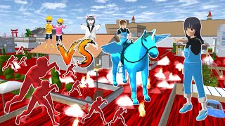 Yuta Dan Pegasus Terbang VS Zombie Lava 😱 Banjir Lava Di Kota Sakura 🥵 | Sakura School Simulator