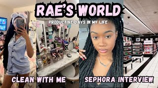 RAE’S WORLD 08: Sunday reset! Clean with me and grwm for a Sephora interview! ♡
