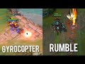 Gyrocopter&#39;s Ultimate vs Rumble&#39;s Ultimate. DOTA2 VS LEAGUE OF LEGENDS BOMB DROP.