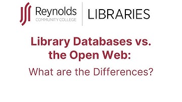 Library Databases vs. the Open Web: What are the Differences?