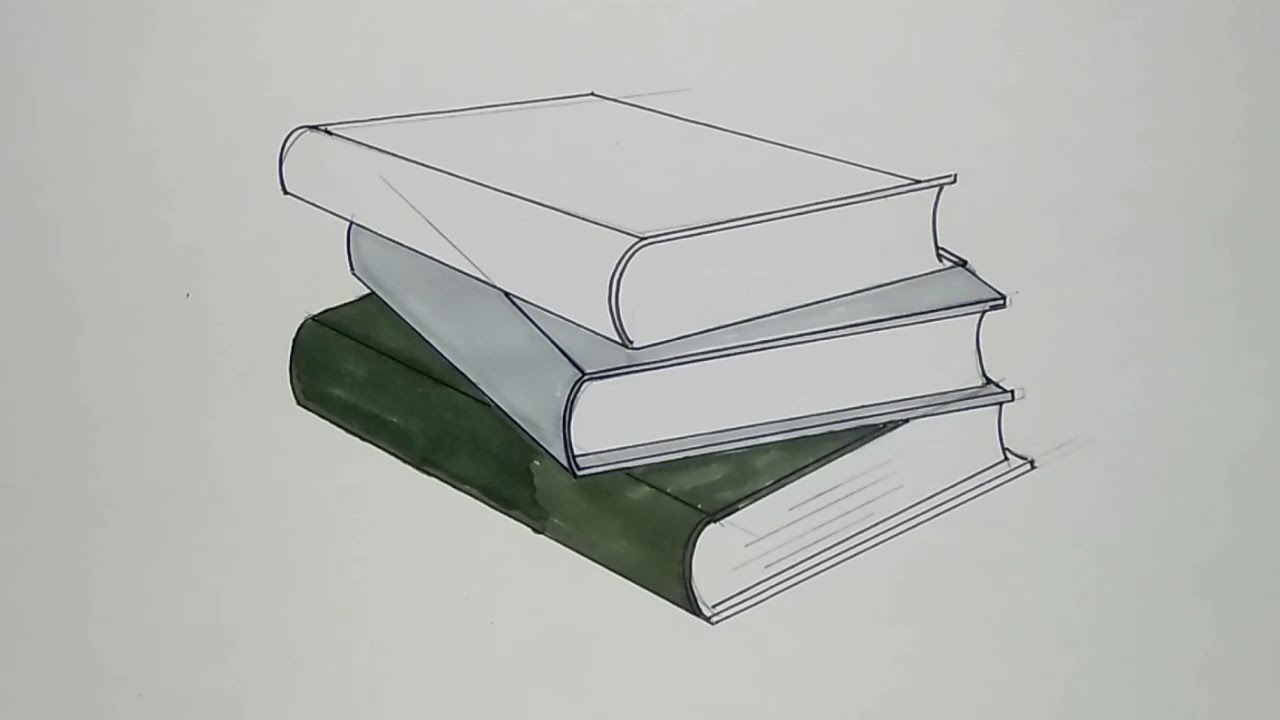 How to Draw a Stack of Books Step by Step 