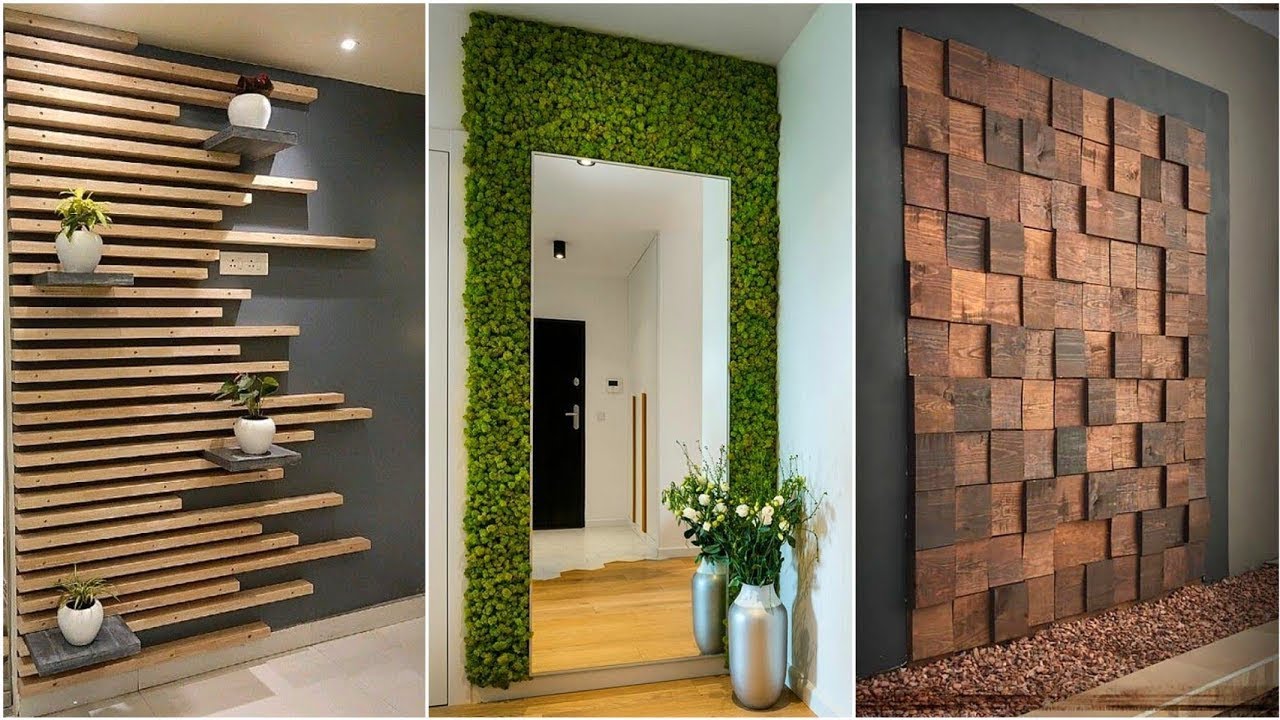 Revestimiento de pared de madera, decoración de la pared, arte de